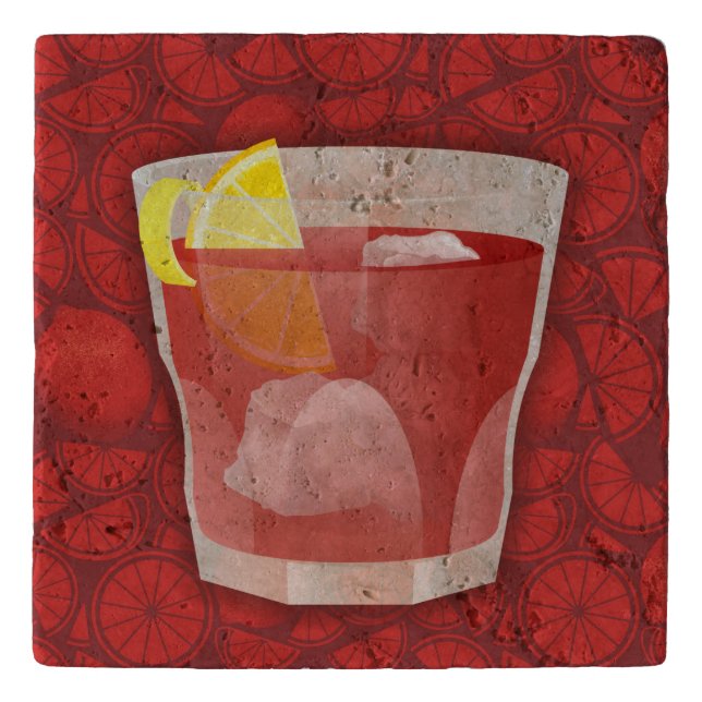 Americano cocktail trivet (Front)