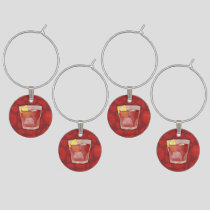 Americano cocktail wine glass charm