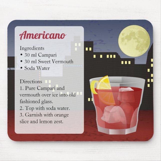 Americano Recipe Card Mouse Pad (Front)