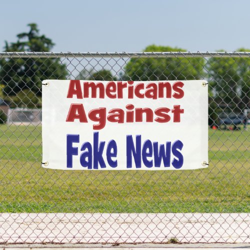 Americans Against Fake News red blue text Banner