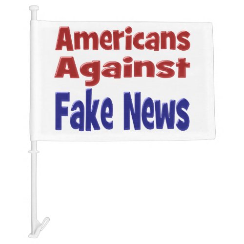Americans Against Fake News red blue text Car Flag