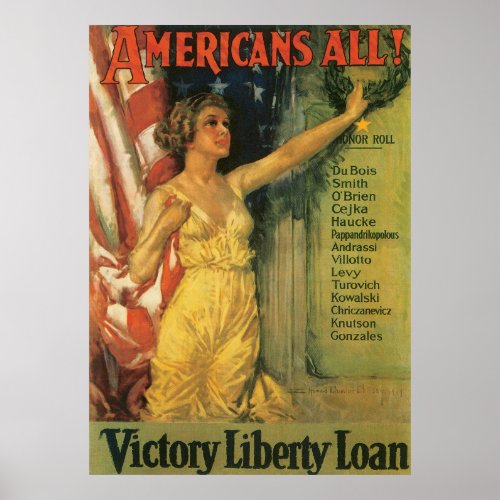 Americans All 1919 by Howard Chandler Christy WWI Poster
