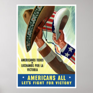 Americans All Let's Fight For Victory Poster