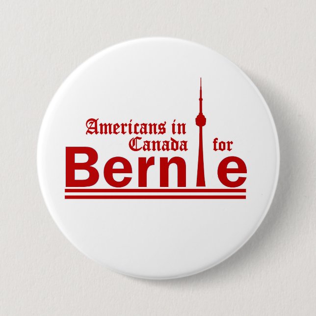 Americans in Canada for Bernie Pinback Button (Front)