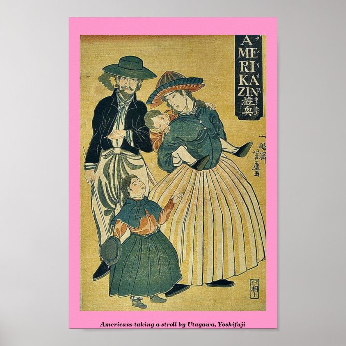 Americans taking a stroll by Utagawa, Yoshifuji Print