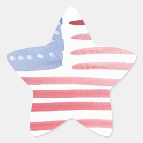 Americans USA Flag Star Sticker