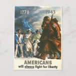 Americans Will Always Fight For Freedom! Postcard at Zazzle