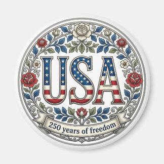America's 250 Years of Freedom Silver Anniversary Magnet