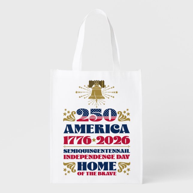 America's 250th Anniversary 1776 - 2026 Grocery Bag (Front)