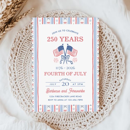 America's 250th Anniversary Family BBQ Invitation