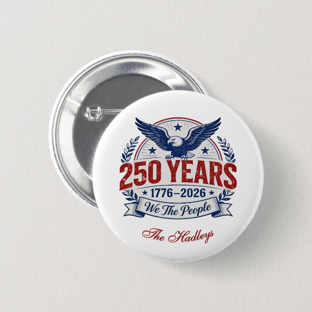 America's 250th Anniversary Name Button (Front & Back)