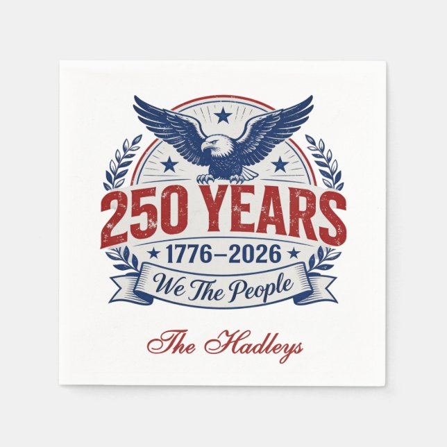 America's 250th Anniversary Name Napkins (Front)