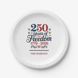 America's 250th Anniversary Name Paper Plates