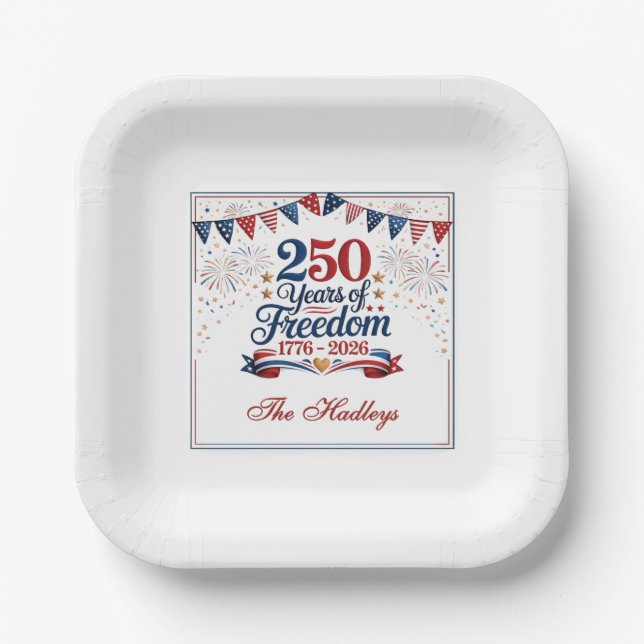 America's 250th Anniversary Paper Plates (Front)