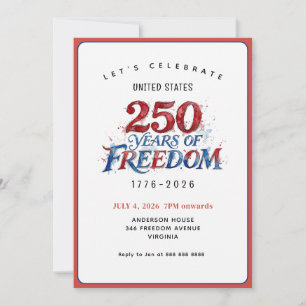 Americas 250th Anniversary Party Invitation