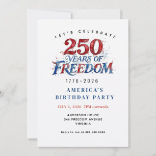Americas 250th Anniversary Party Invitation