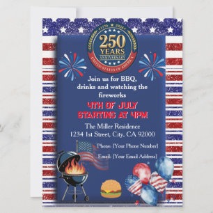 America's 250th Anniversary Party Invitation