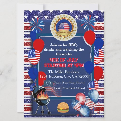 America's 250th Anniversary Party Invitation