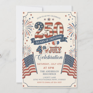 America's 250th Anniversary Party Invitation