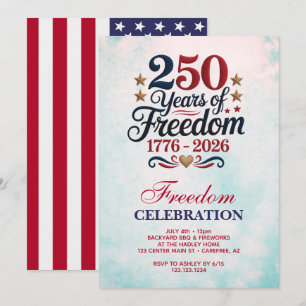 America's 250th Anniversary Party Invitation