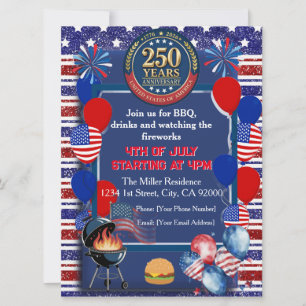 America's 250th Anniversary Party Invitation