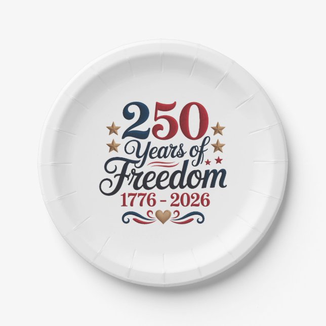 America's 250th Anniversary Party Paper Plates (Front)