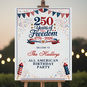 America's 250th Anniversary Party Welcome Sign