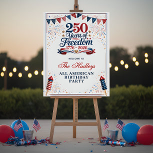 America's 250th Anniversary Party Welcome Sign