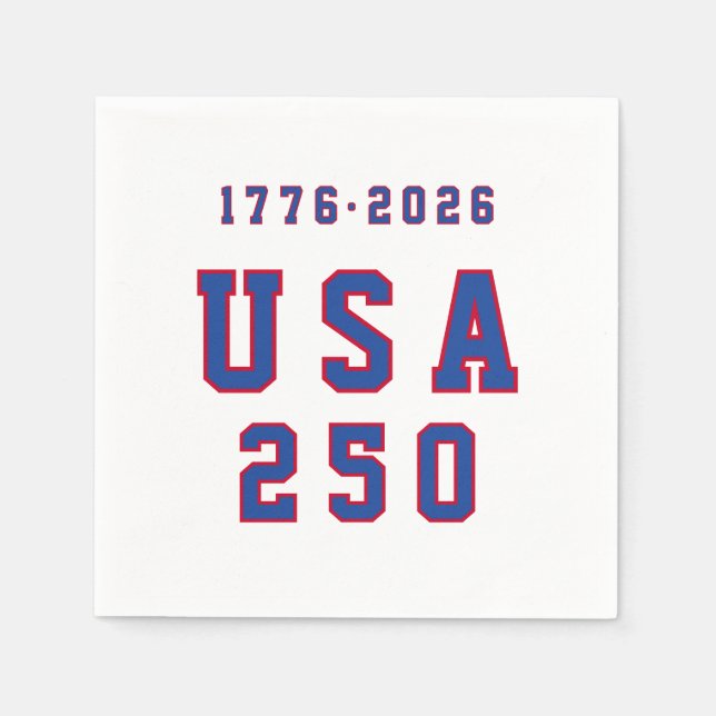 America's 250th Anniversary USA 250 1776 2026 Napkins (Front)