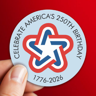 America's 250th Birthday - 1776-2026 Vintage Star Classic Round Sticker