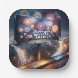 America's 250th Birthday Billboard Paper Plates