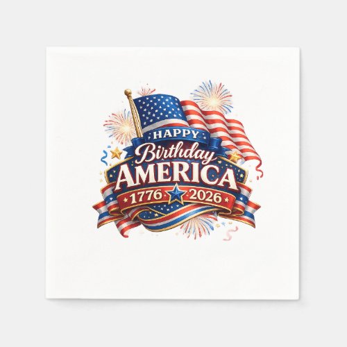 America's 250th birthday celebration napkins