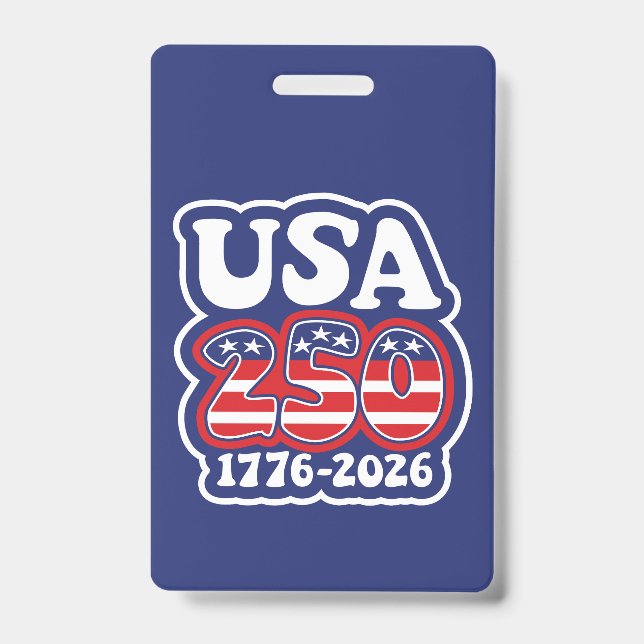 America's 250th Birthday - Groovy USA 250 Badge (Front)