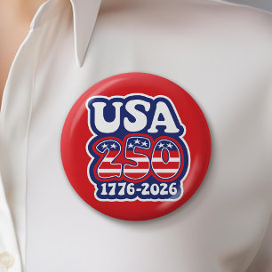 America's 250th Birthday - Groovy USA 250 Button