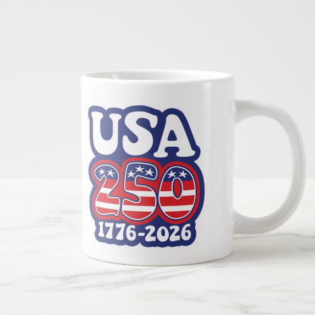 America's 250th Birthday - Groovy USA 250 Giant Coffee Mug (Right)