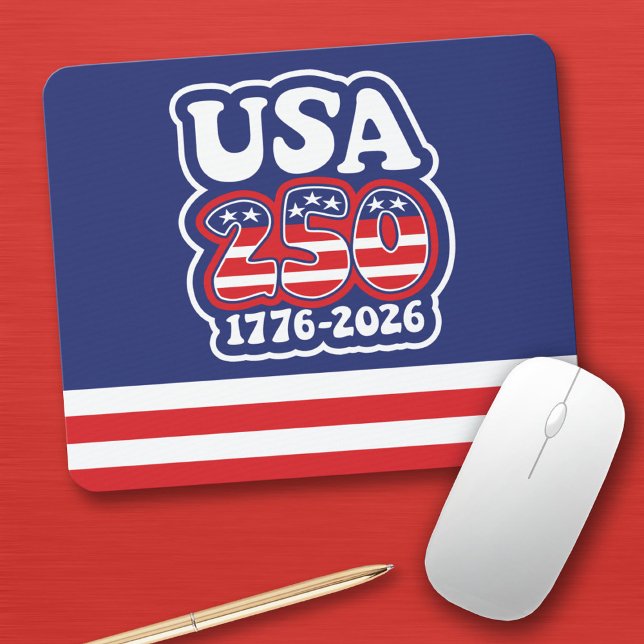 America's 250th Birthday - Groovy USA 250 Mouse Pad (2026 Birthday Celebration for America --- 250 Years)