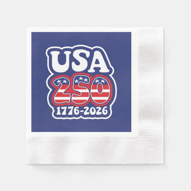 America's 250th Birthday - Groovy USA 250 Napkins (Front)