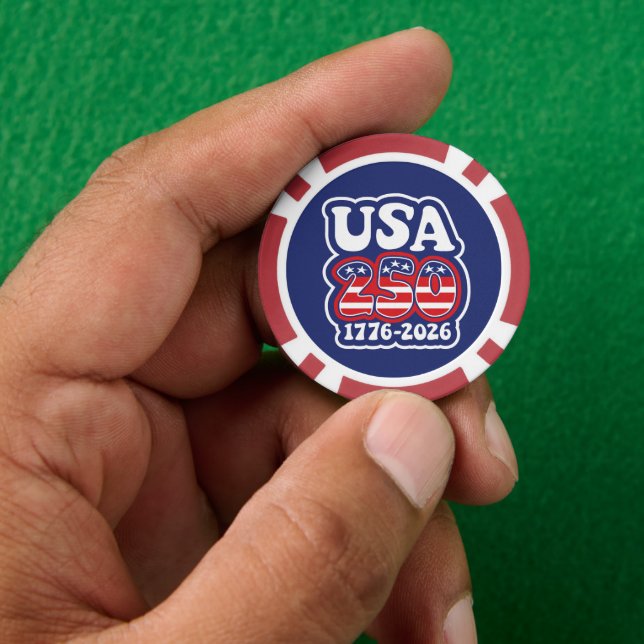 America's 250th Birthday - Groovy USA 250 Poker Chips (Hand)