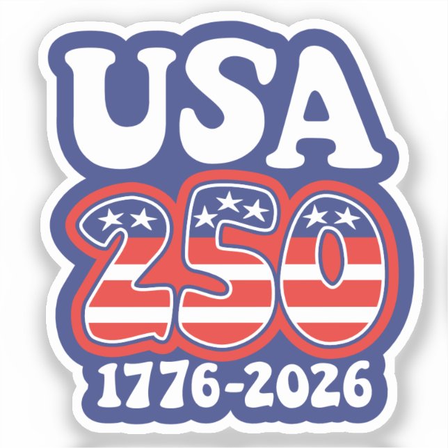 America's 250th Birthday - Groovy USA 250 Sticker (Front)