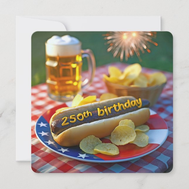America's 250th Birthday Hot Dog  Invitation (Front)