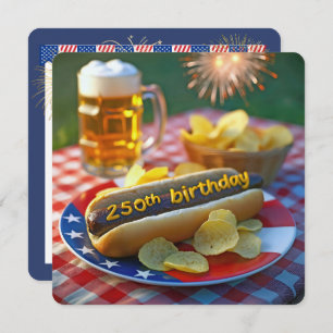 America's 250th Birthday Hot Dog Invitation
