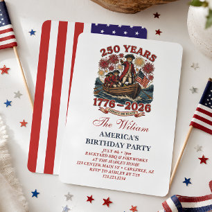 America's 250th Birthday Party  Invitation