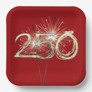 America's 250th Birthday Party Sparklers Paper Plates