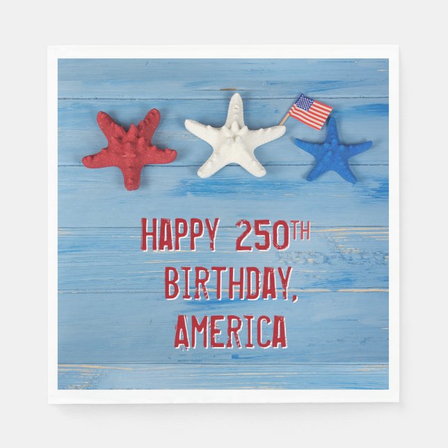 America's 250th Birthday Starfish Napkins (Front)