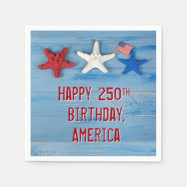 America's 250th Birthday Starfish Napkins (Front)