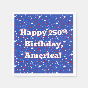 America's 250th Birthday Stars On Blue Napkins