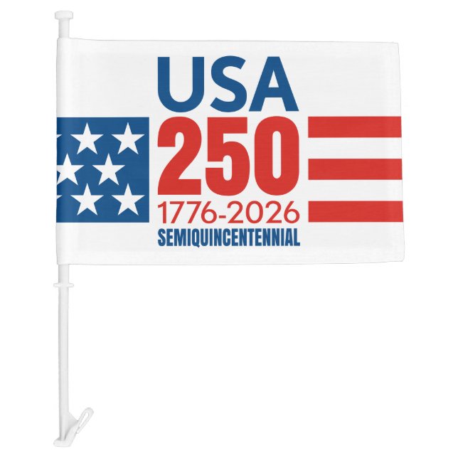 America's 250th Birthday - Stars Stripes USA 250 Car Flag (Front)