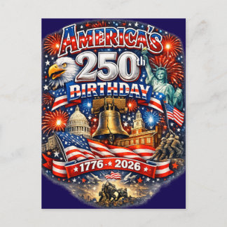 America's 250th Birthday USA Patriotic Postcard