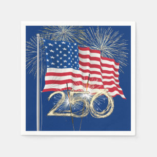 America's 250th Birthday With Sparklers Napkins