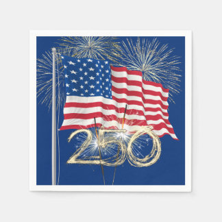 America's 250th Birthday With Sparklers Napkins